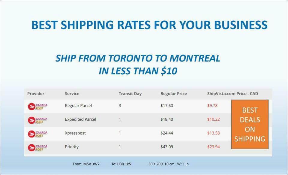 Shipping from Toronto to Montreal? | Get an Instant Rate on ShipVista.com